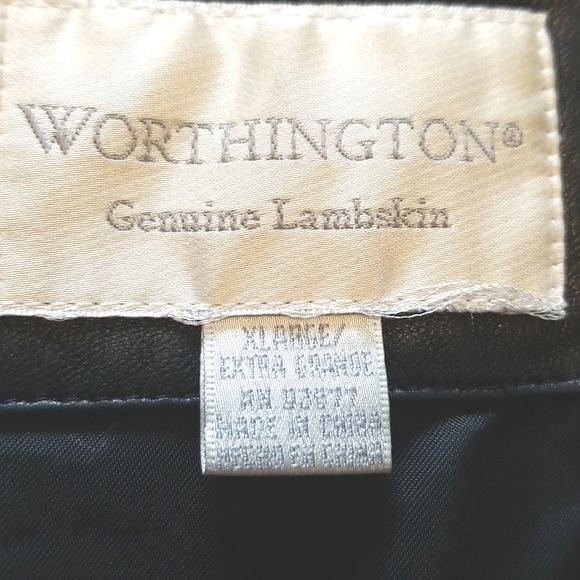 Lambskin black leather fully lined vintage Worthington princess seamed blazer - Picture 5 of 9